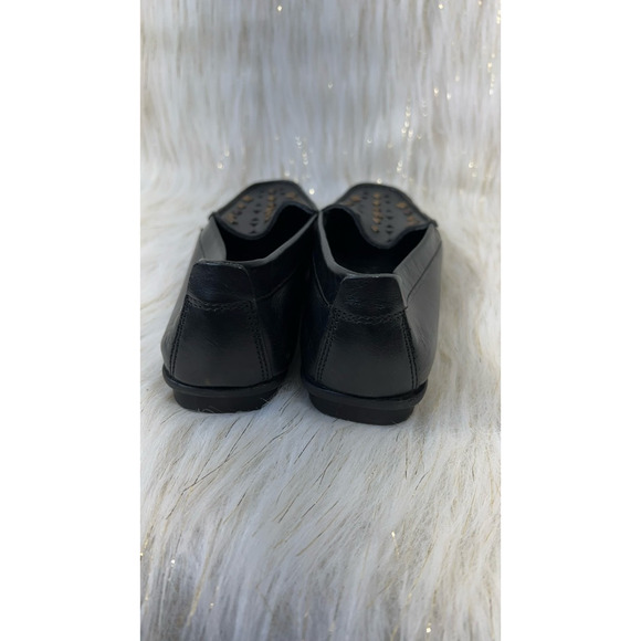 J. Renee Womens Loafer Flat Shoes Black Slip On Cut Out Studded Leather 6 - Picture 6 of 7